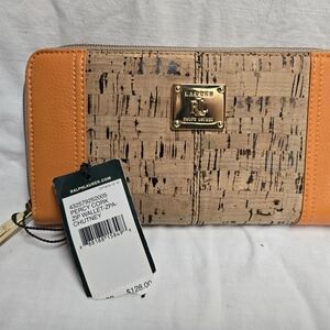 Lauren Ralph Lauren Orange and Tan Wallet